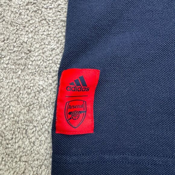 Adidas Arnesal FC 22/23 Travel Polo Shirt Mens XL Navy Blue Cotton Casual Active - Picture 15 of 16